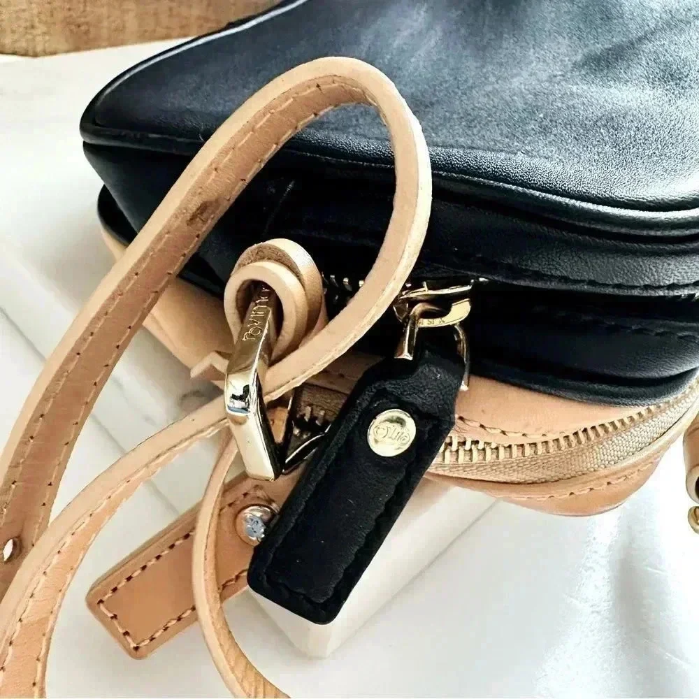 Rovimoss Mini Square Leather Mini Color Block Crossbody Bag